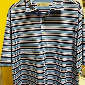 Like New.   Men's Bold Multi Stripe Polo by Donald Ross Sportswear.